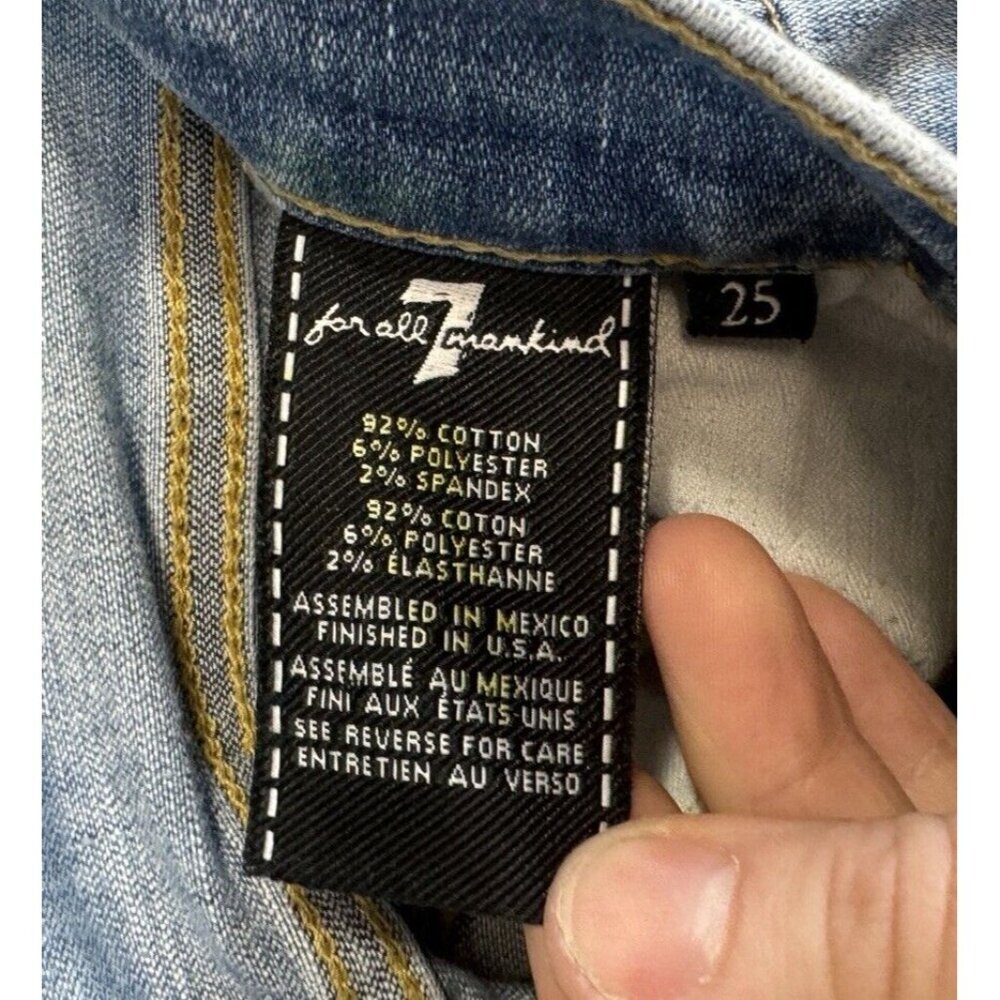 Seven 7 For All Mankind The Ankle Skinny Jeans Sz 25 Mid Rise Light Wash EUC - Picture 11 of 15